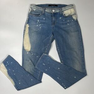 J Brand Zephyr Bleach Marked Denim Skinny Jeans Size 27